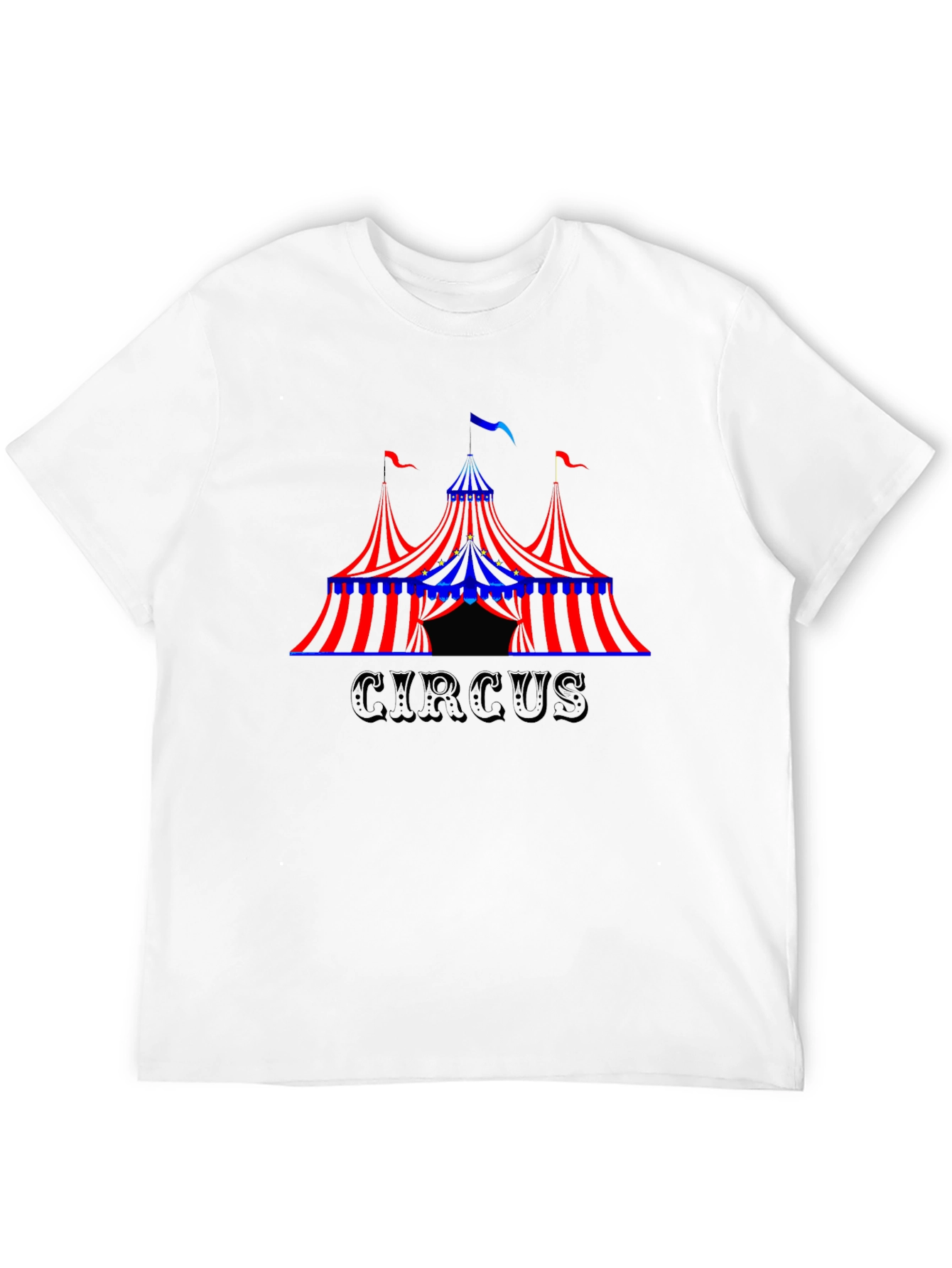 Circus Tent Graphic Tee - Black Cotton T-Shirt