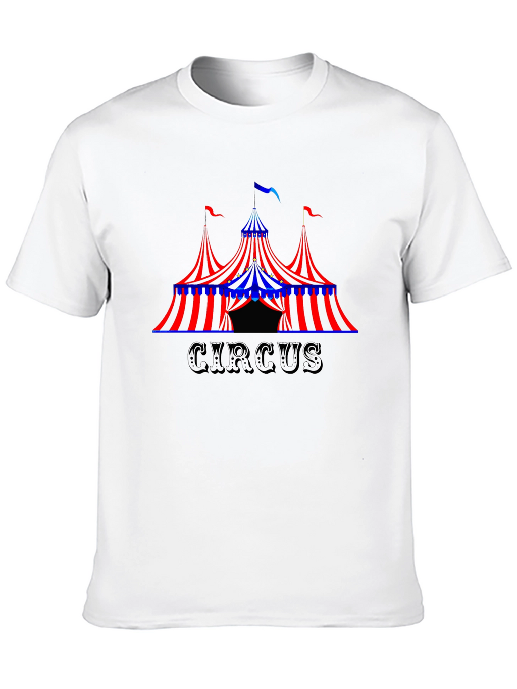 Circus Tent Graphic Tee - Black Cotton T-Shirt