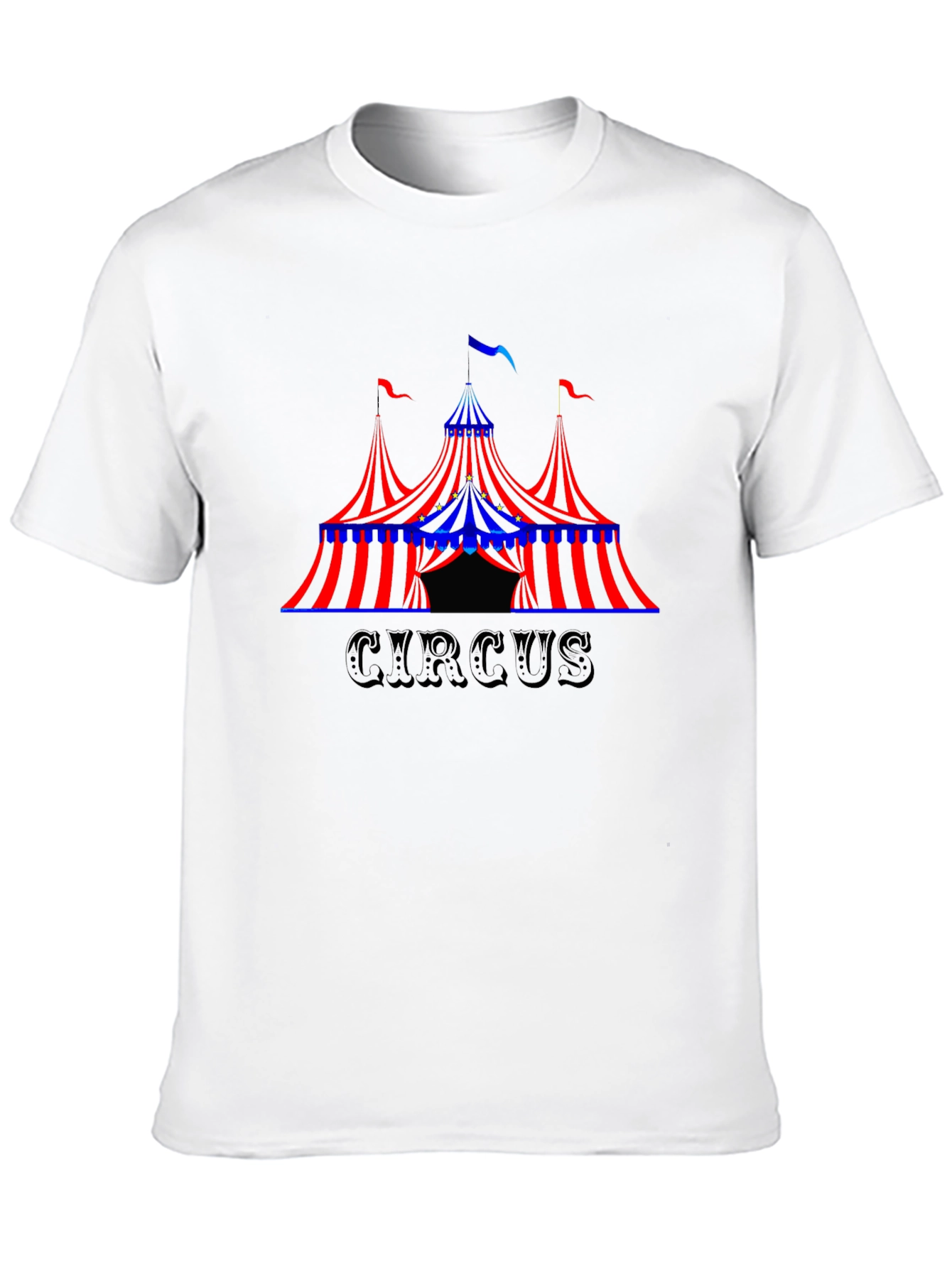 Circus Tent Graphic Tee - Black Cotton T-Shirt