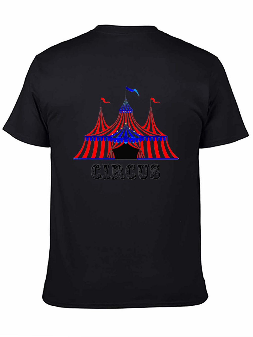 Circus Tent Graphic Tee - Black Cotton T-Shirt