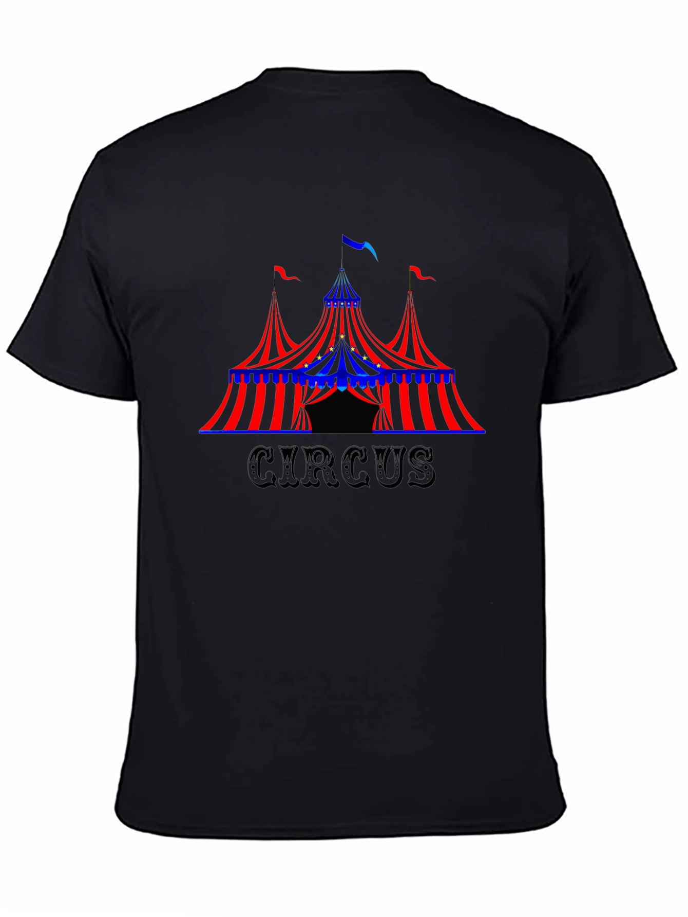 Circus Tent Graphic Tee - Black Cotton T-Shirt