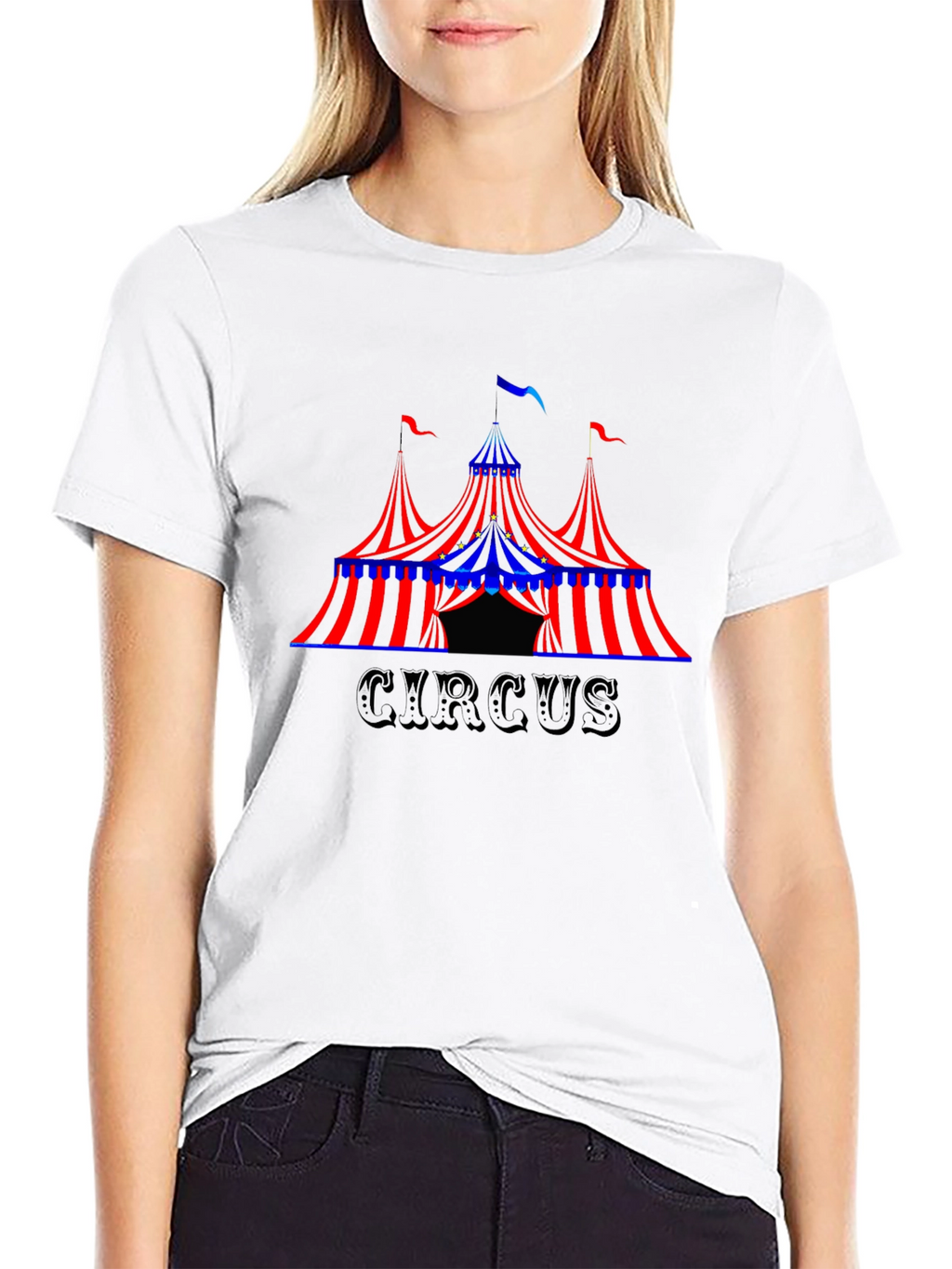 Circus Tent Graphic Tee - Black Cotton T-Shirt