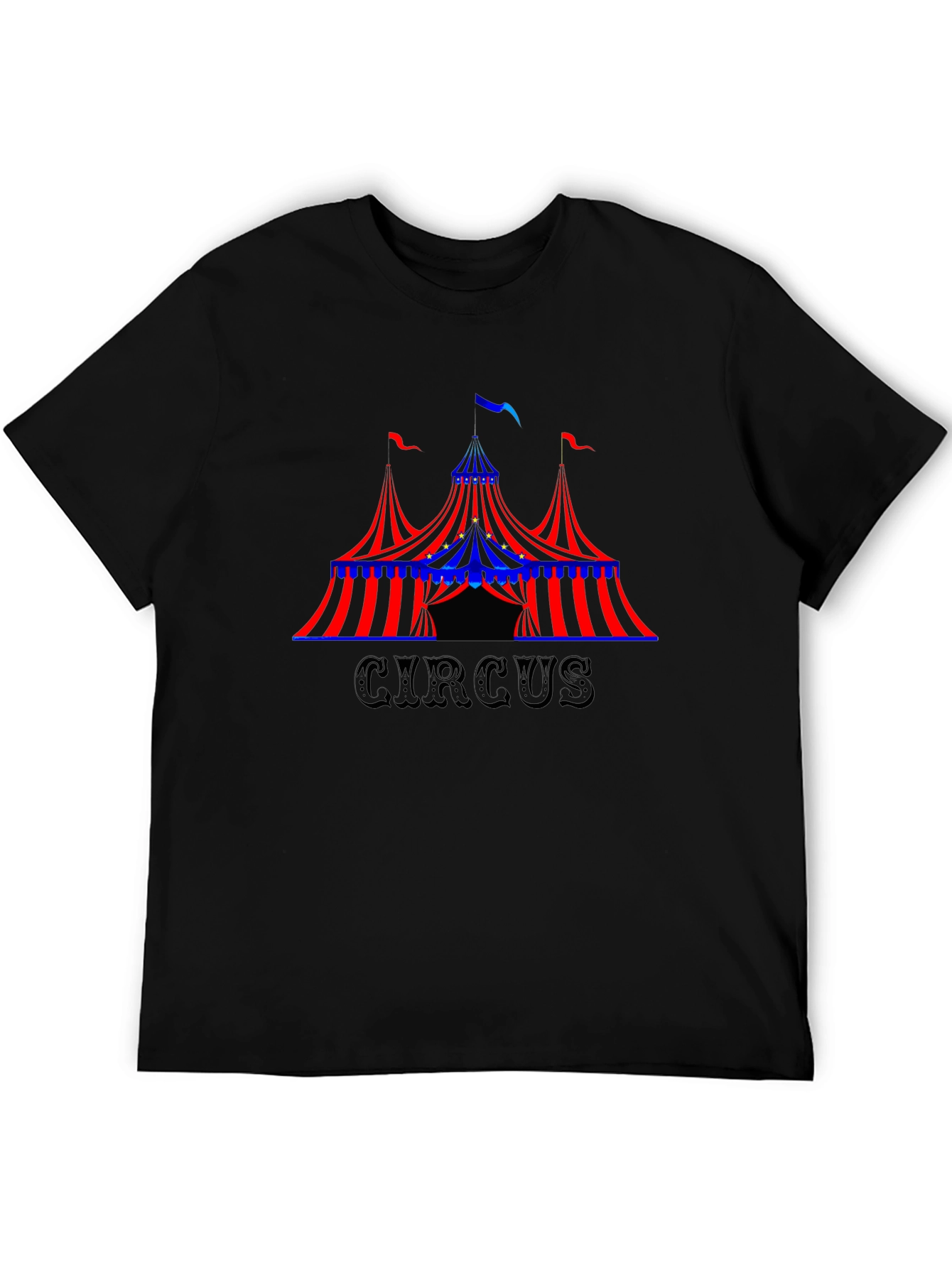 Circus Tent Graphic Tee - Black Cotton T-Shirt