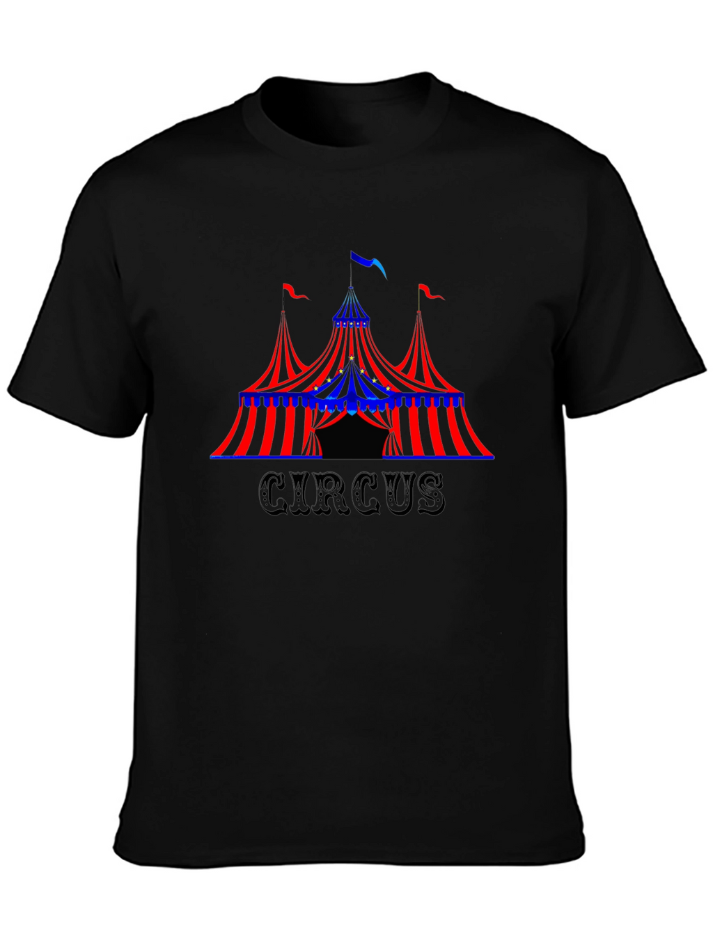Circus Tent Graphic Tee - Black Cotton T-Shirt
