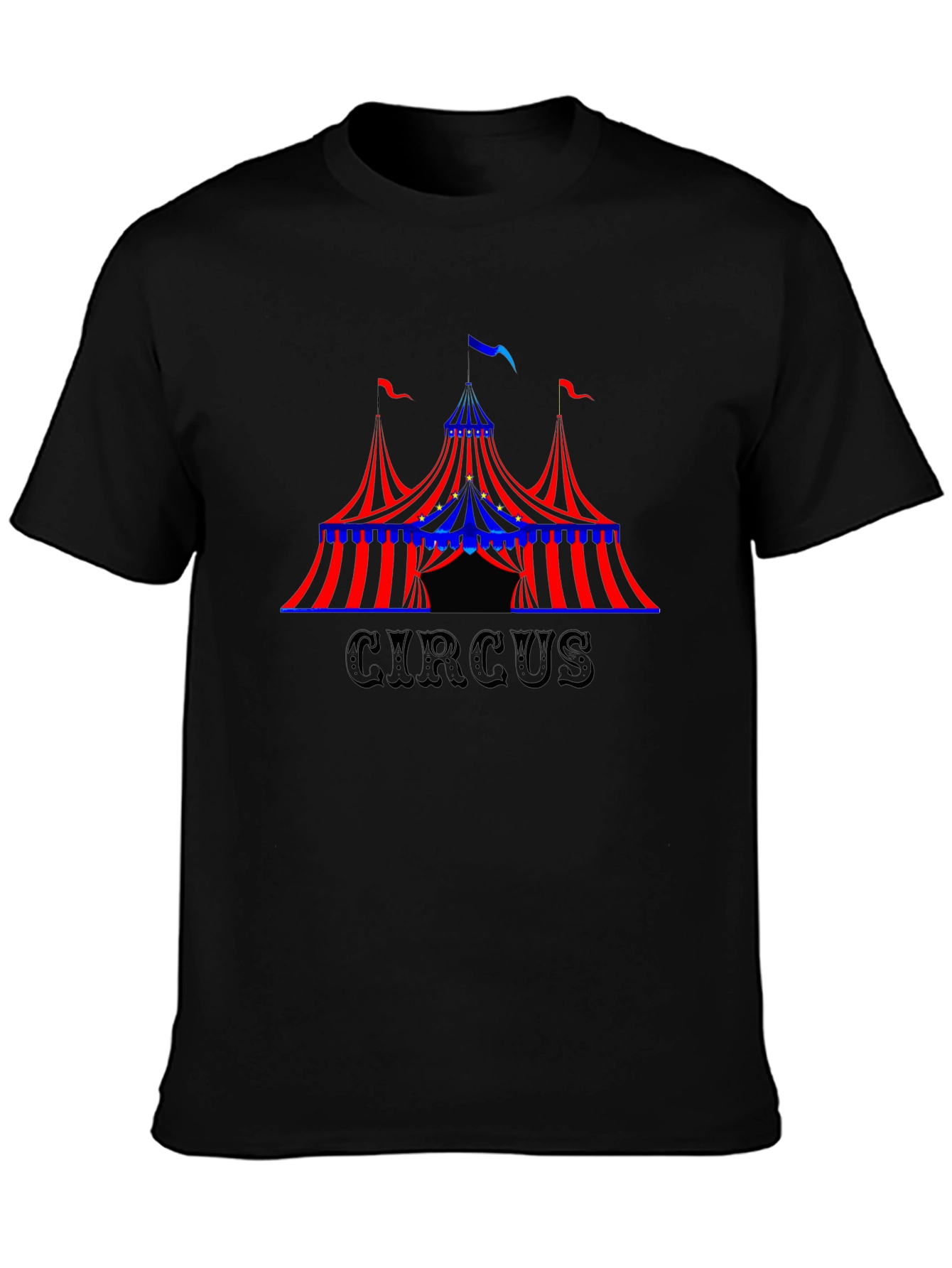 Circus Tent Graphic Tee - Black Cotton T-Shirt