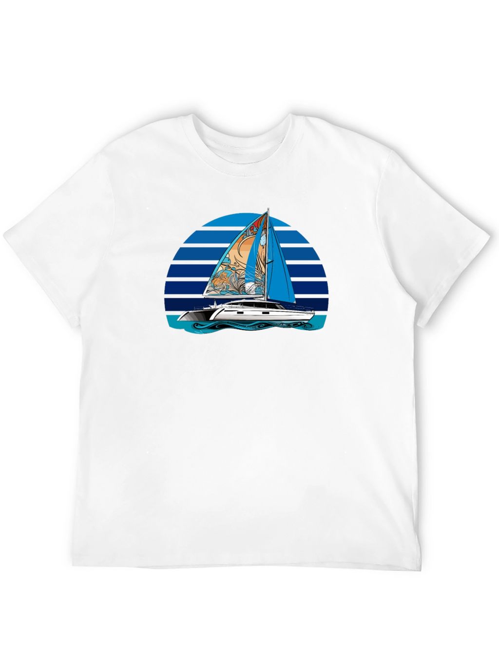 Sailboat Graphic T-Shirt - Black Cotton Tee