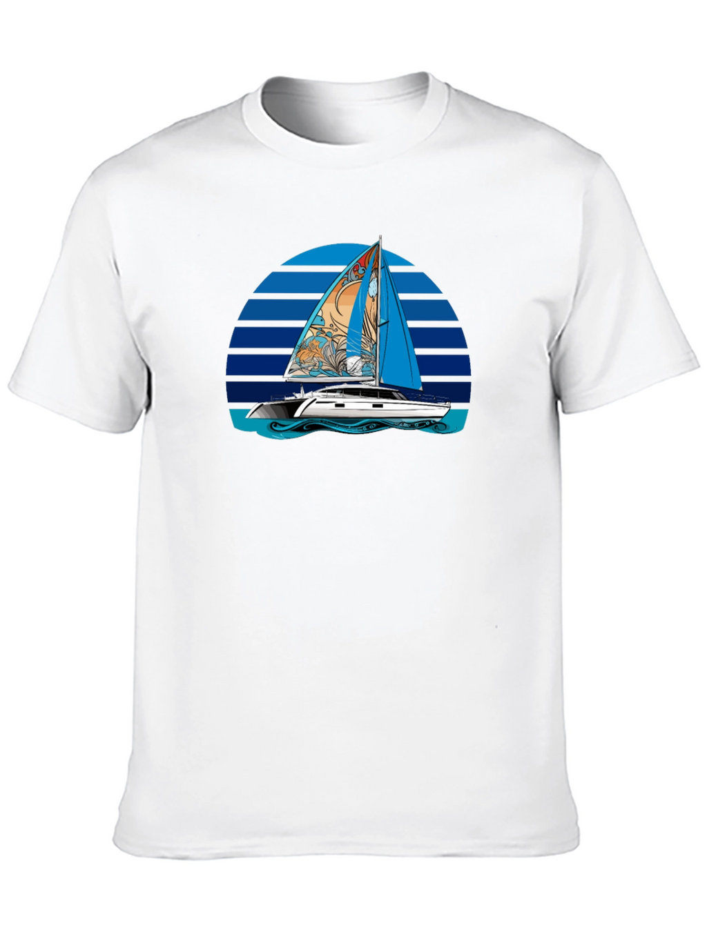 Sailboat Graphic T-Shirt - Black Cotton Tee
