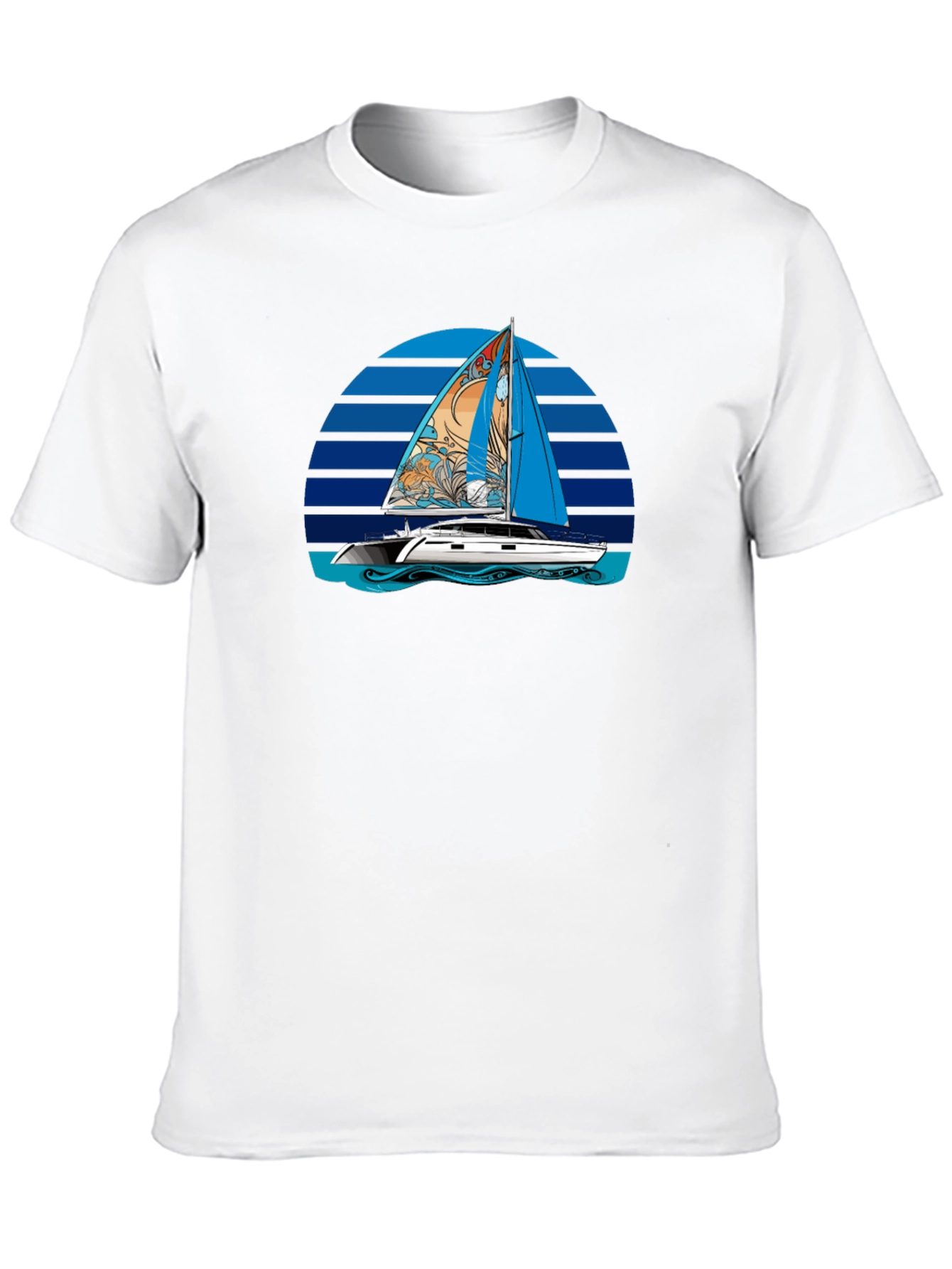 Sailboat Graphic T-Shirt - Black Cotton Tee