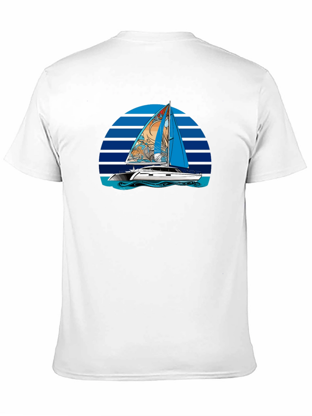 Sailboat Graphic T-Shirt - Black Cotton Tee