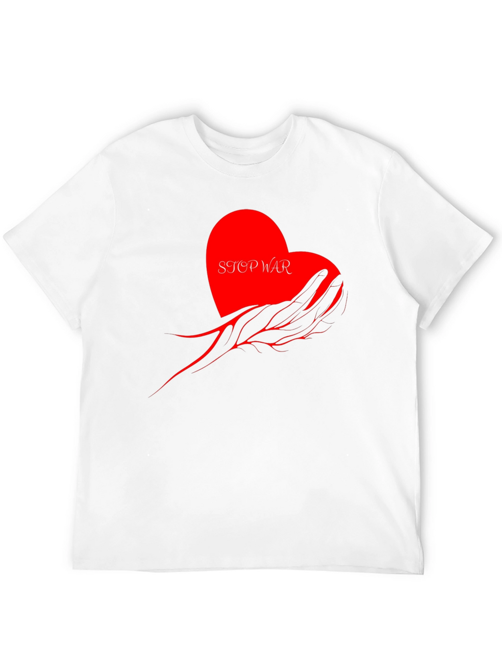 Stop War Graphic Tee - Heart & Hand Design
