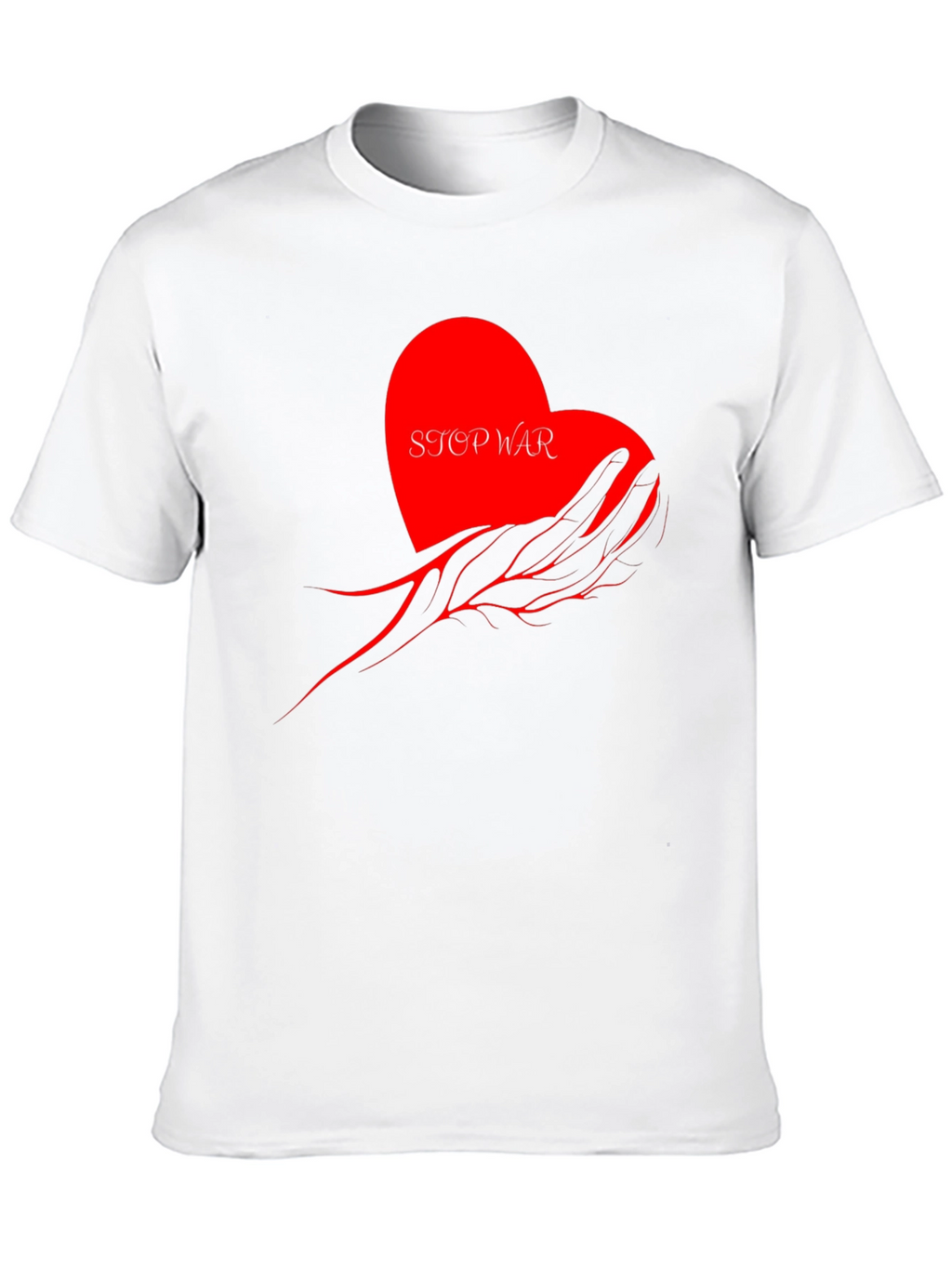 Stop War Graphic Tee - Heart & Hand Design