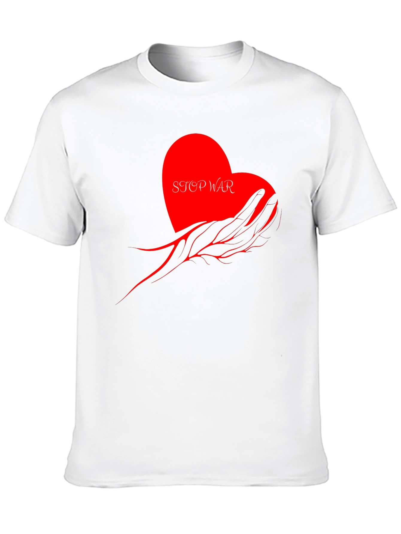 Stop War Graphic Tee - Heart & Hand Design