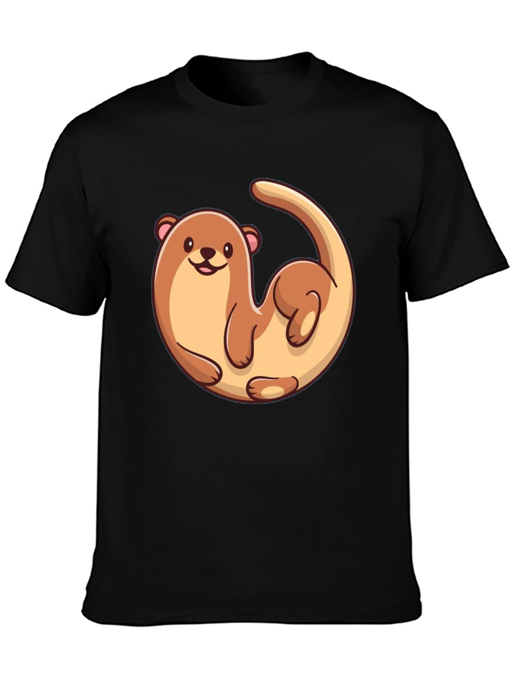 Otter Graphic Tee - Black Cotton T-Shirt