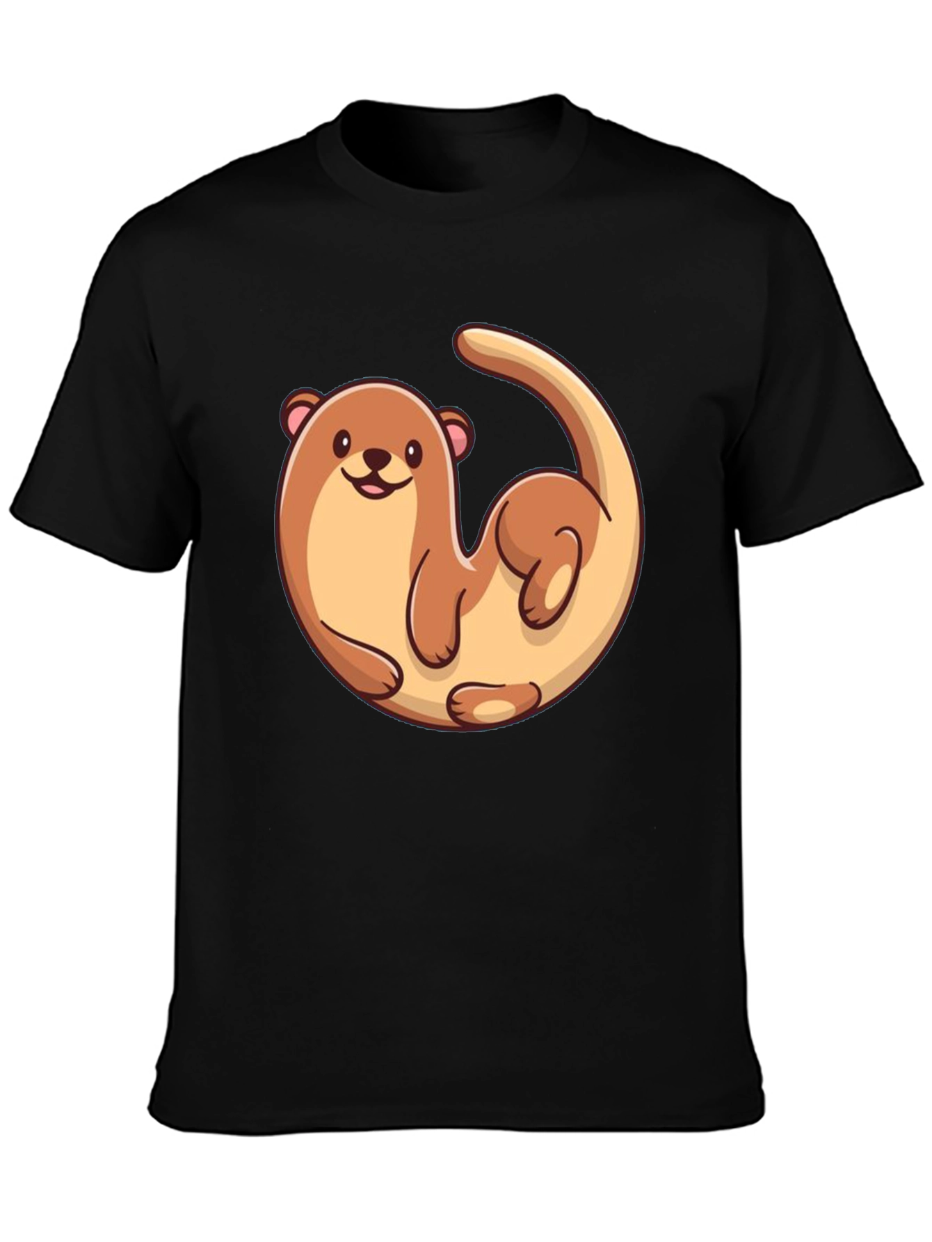 Otter Graphic Tee - Black Cotton T-Shirt