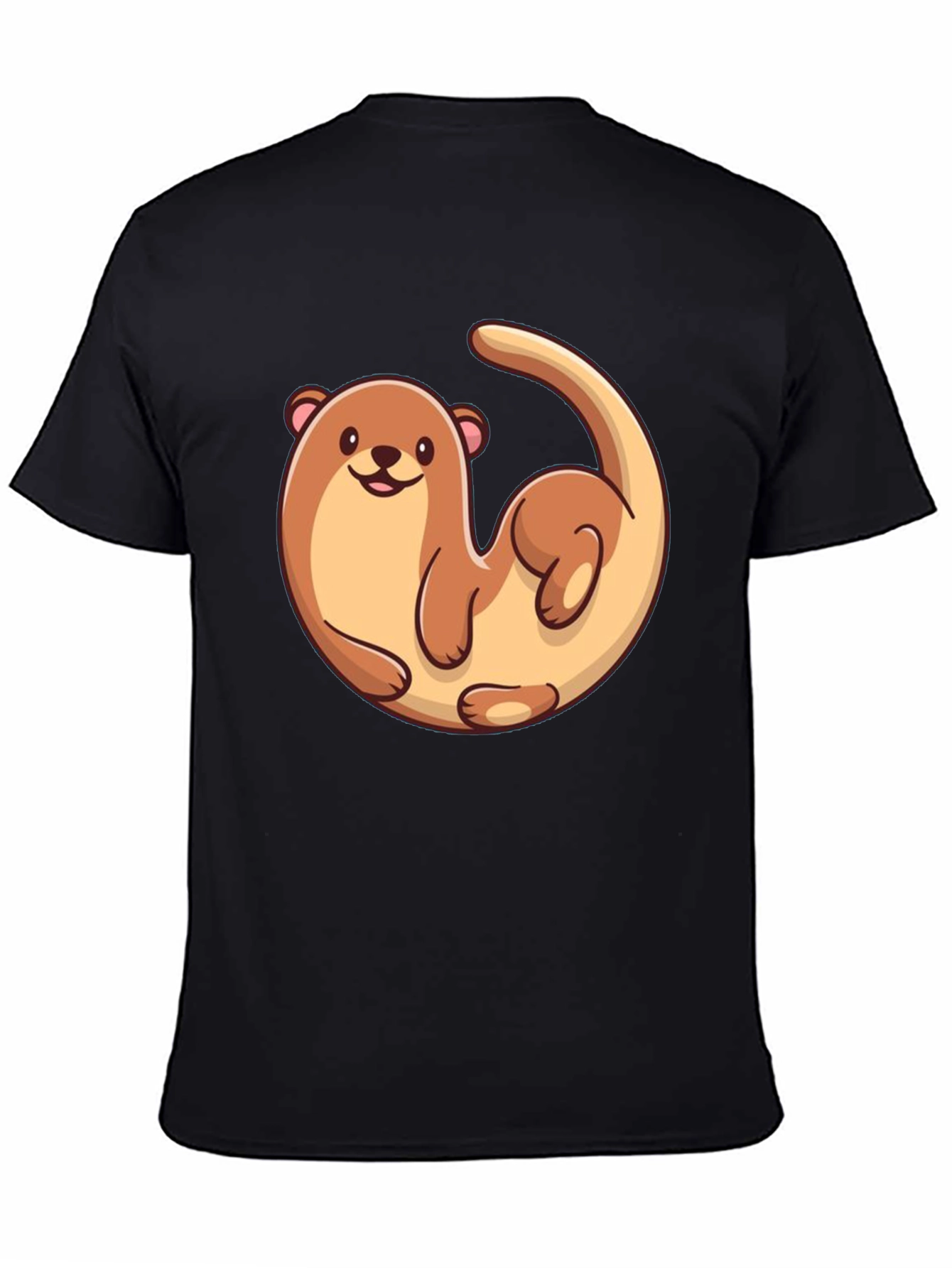 Otter Graphic Tee - Black Cotton T-Shirt