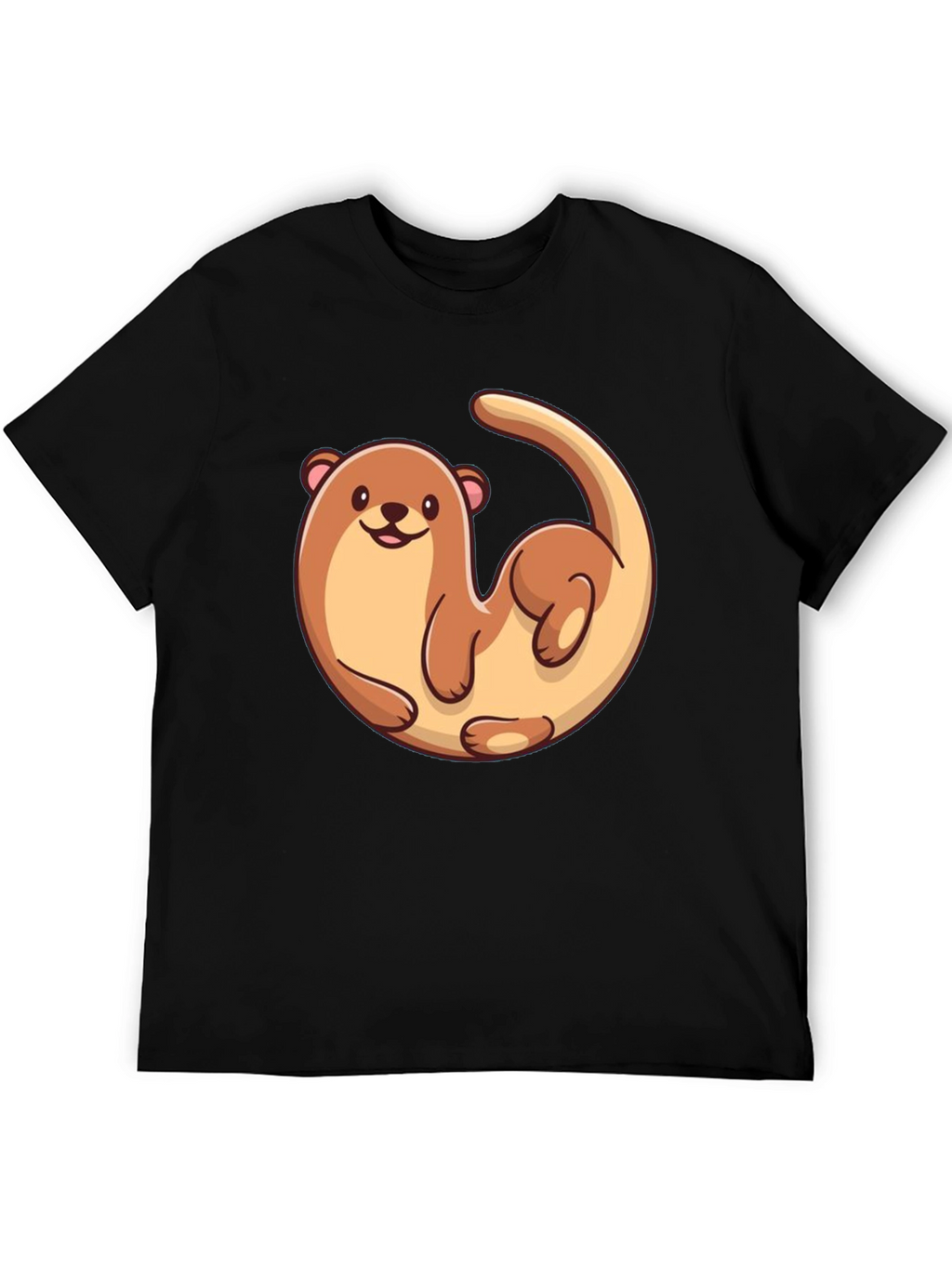 Otter Graphic Tee - Black Cotton T-Shirt