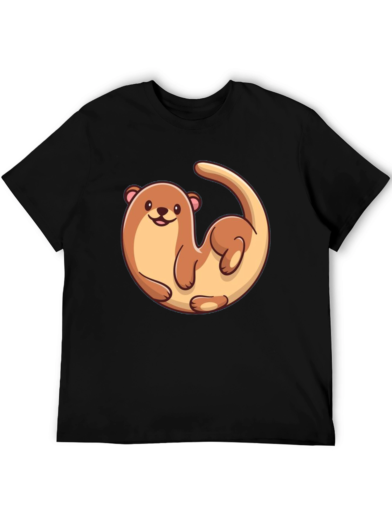 Otter Graphic Tee - Black Cotton T-Shirt