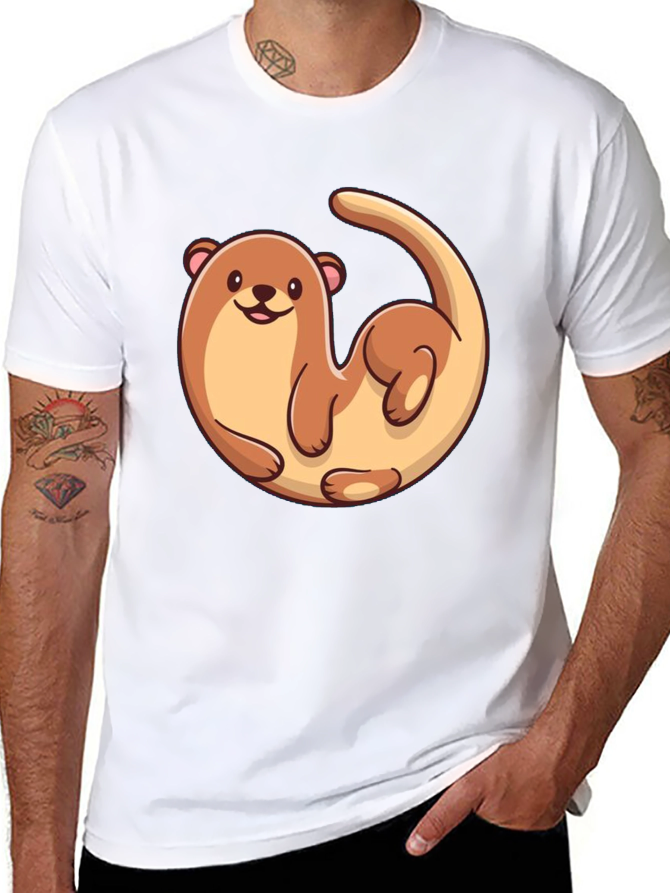 Otter Graphic Tee - Black Cotton T-Shirt