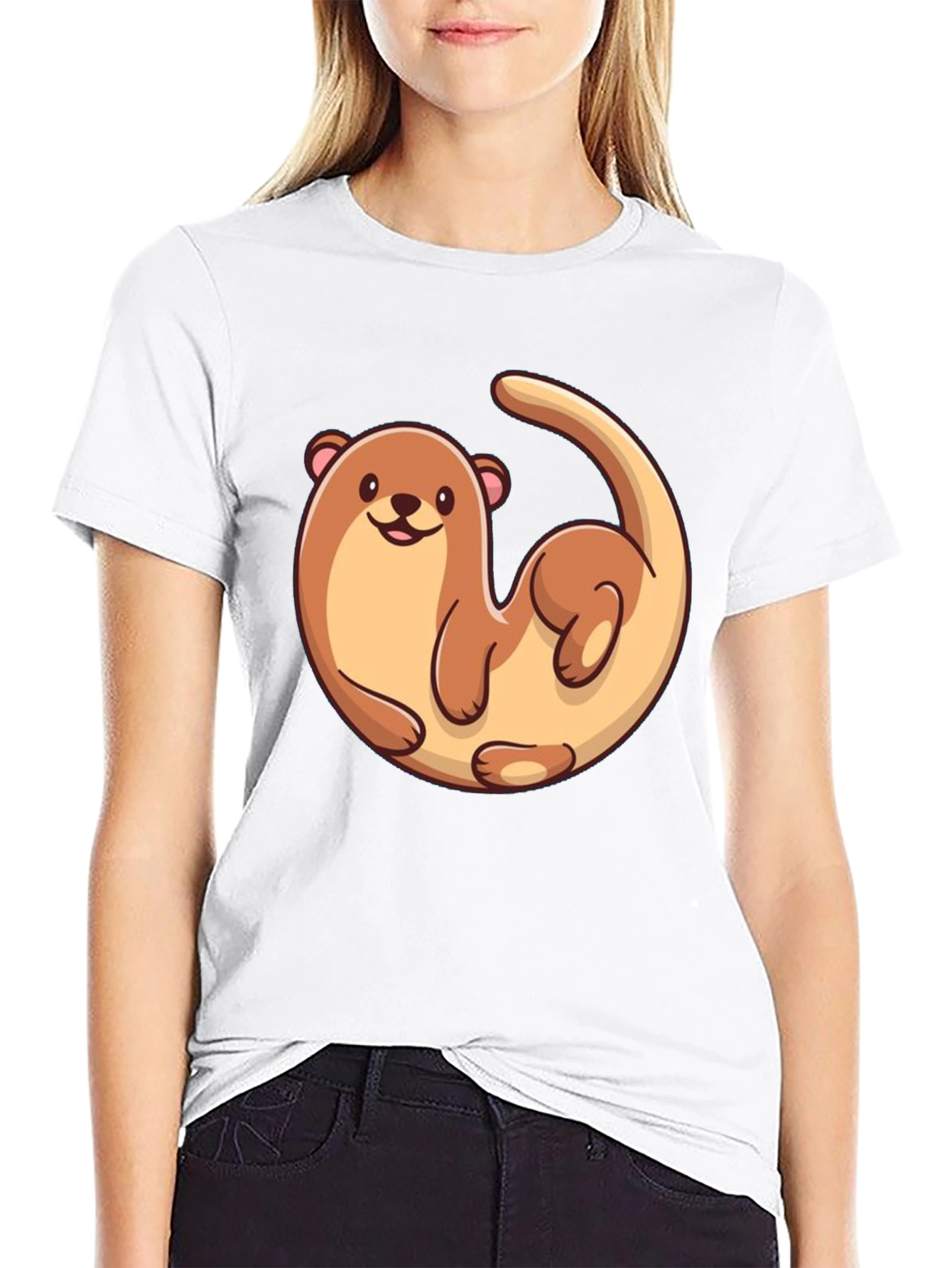 Otter Graphic Tee - Black Cotton T-Shirt