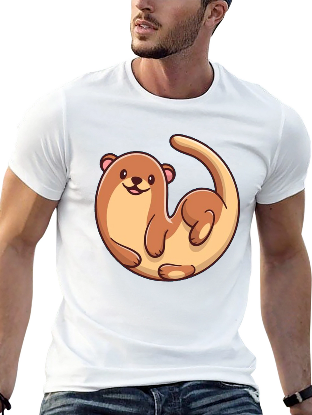 Otter Graphic Tee - Black Cotton T-Shirt