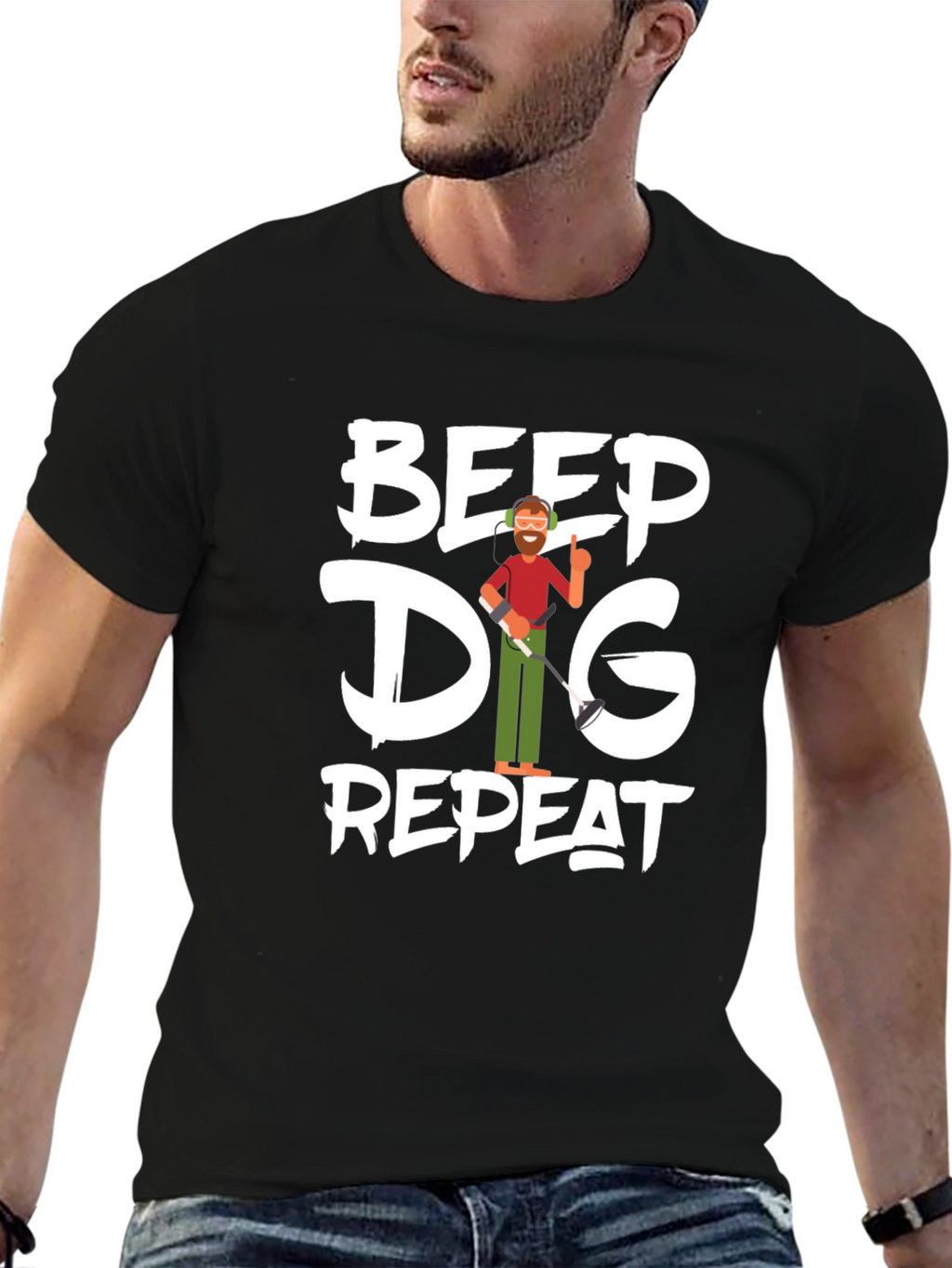 Beep Dig Repeat Mens T-Shirt