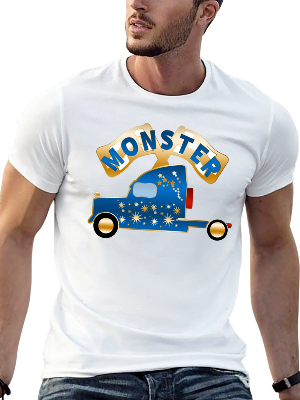 Monster Truck Graphic Tee - Cool Black Cotton T-Shirt