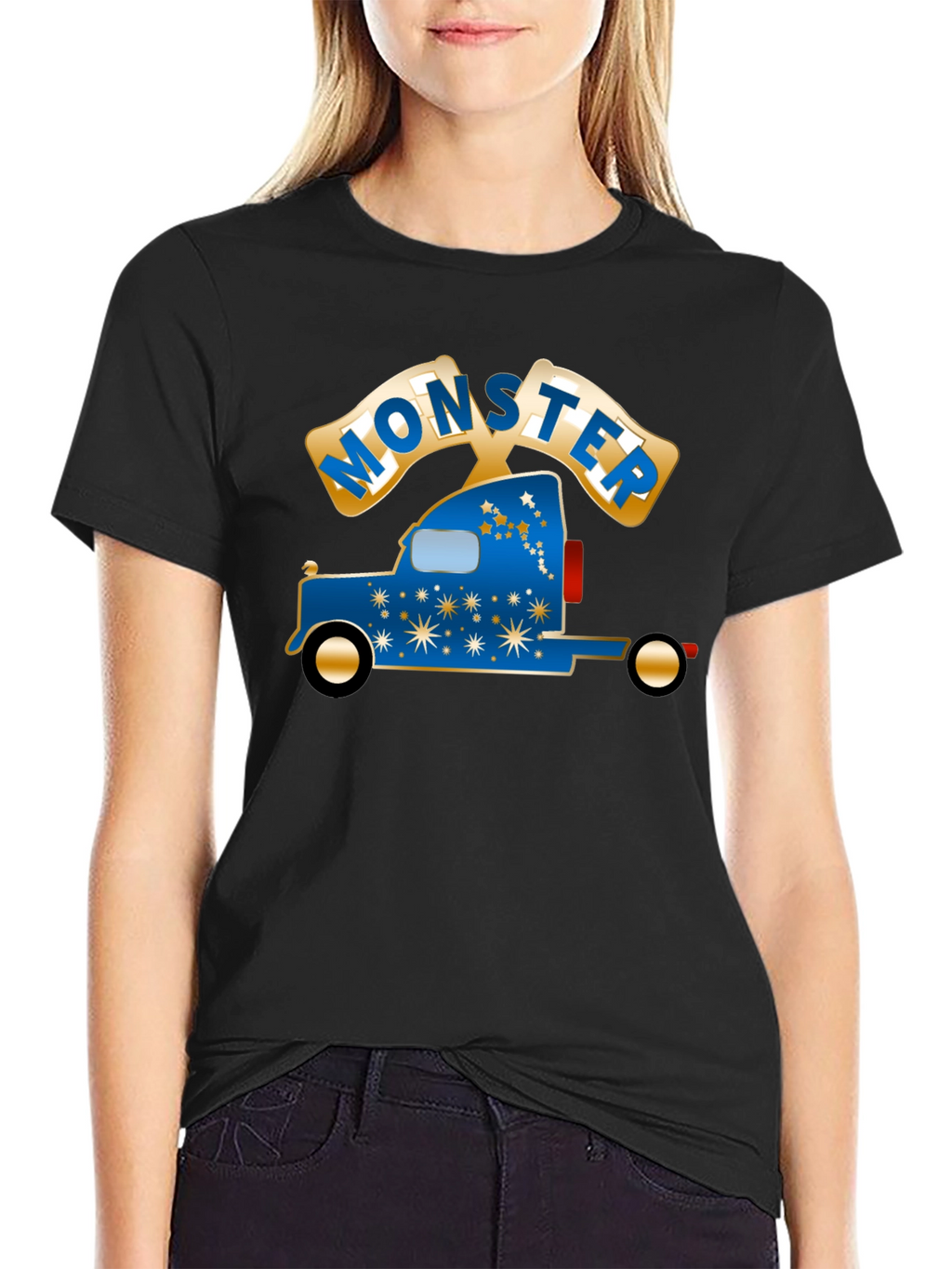 Monster Truck Graphic Tee - Cool Black Cotton T-Shirt