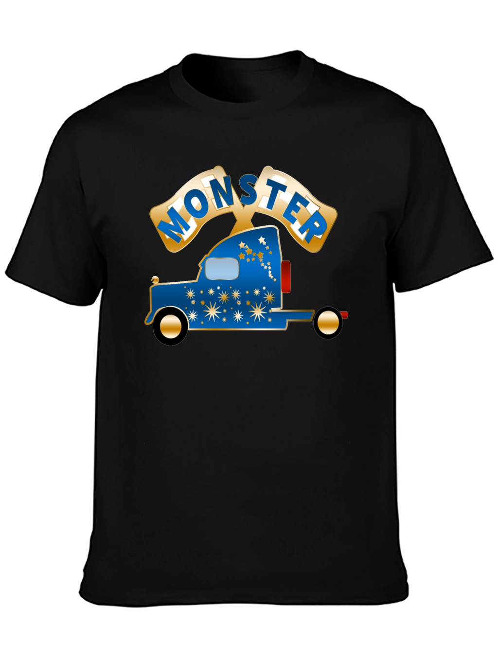 Monster Truck Graphic Tee - Cool Black Cotton T-Shirt