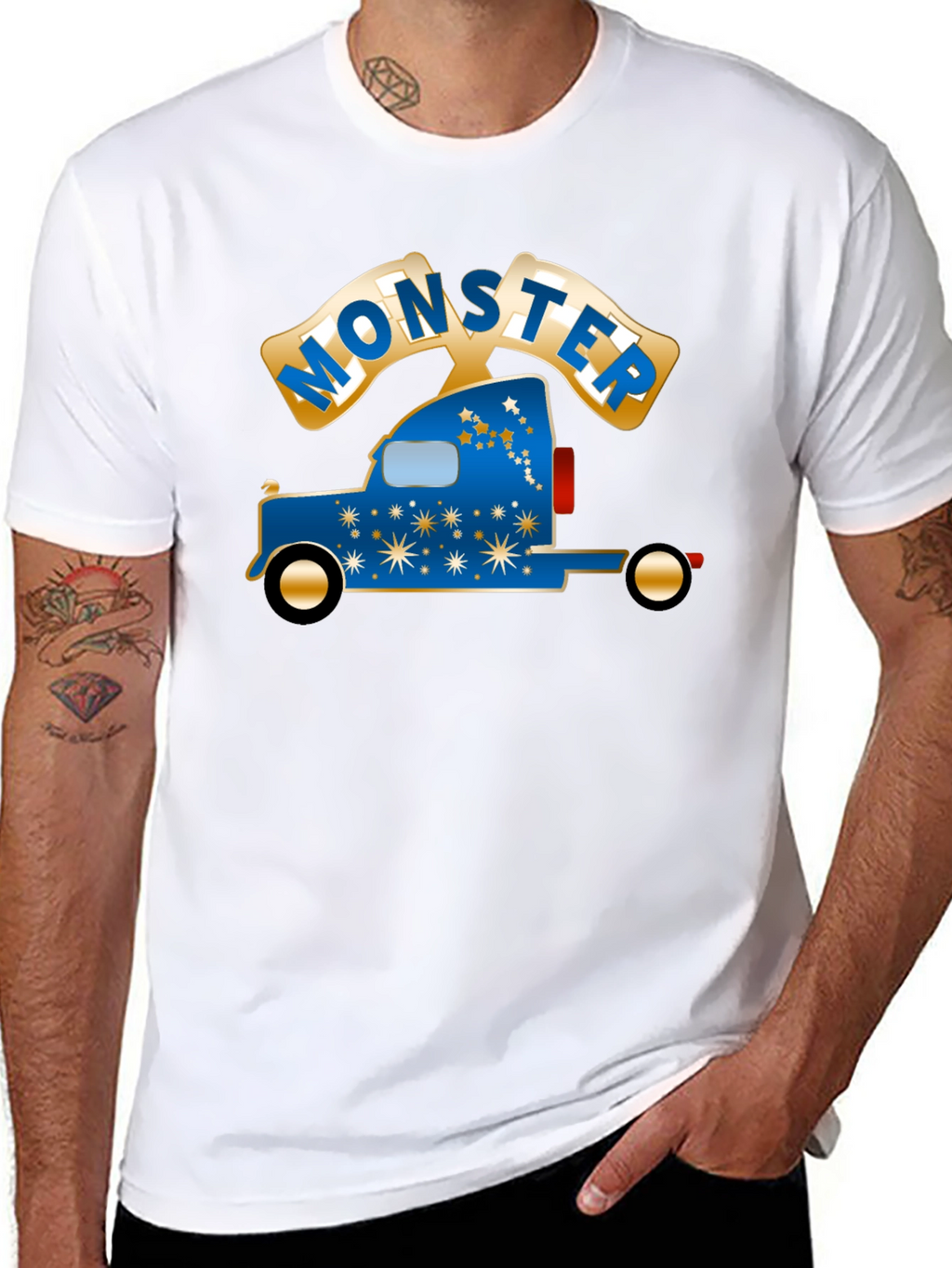 Monster Truck Graphic Tee - Cool Black Cotton T-Shirt
