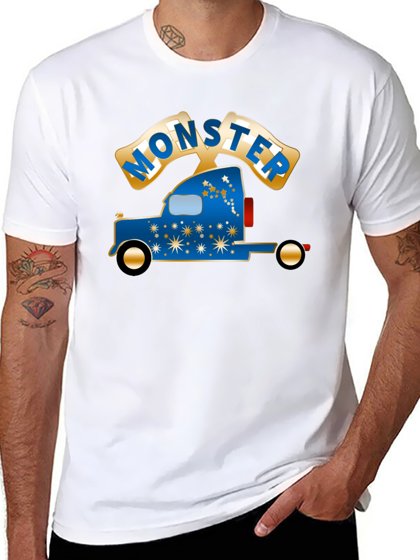 Monster Truck Graphic Tee - Cool Black Cotton T-Shirt