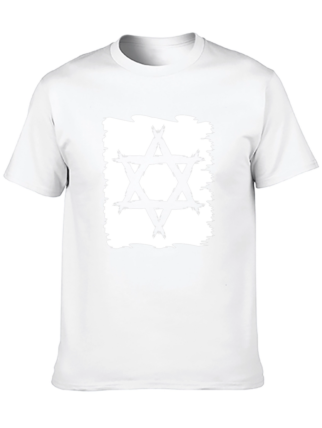 Star of David Brushstroke T-Shirt - Black Cotton