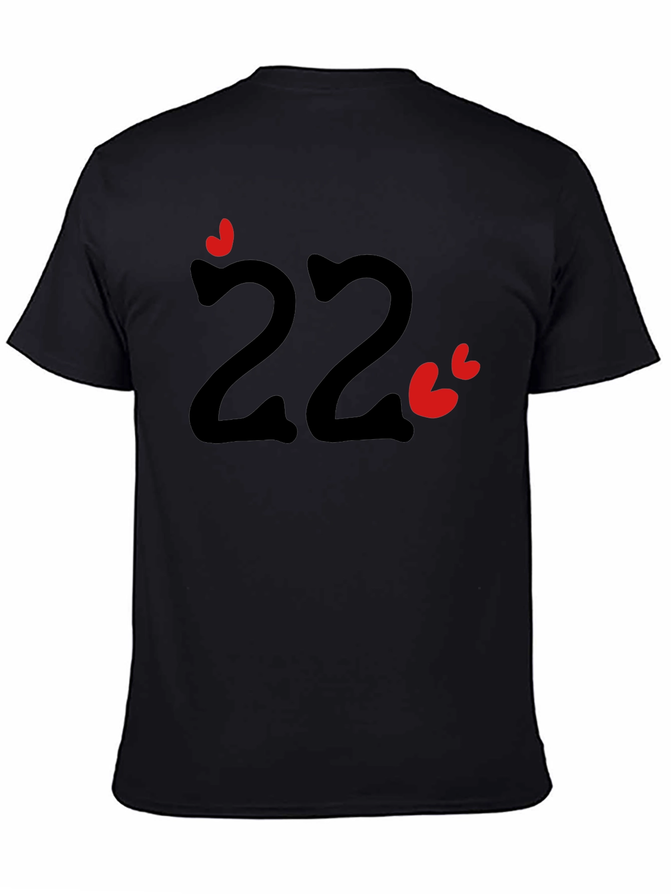 Fun Number 22 T-Shirt with Hearts