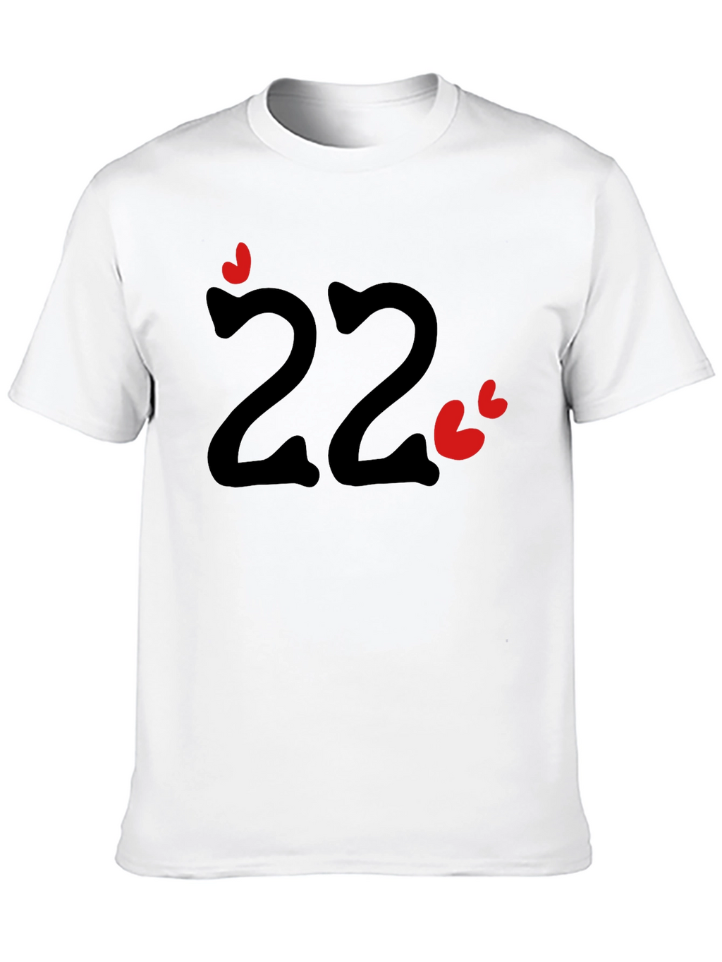Fun Number 22 T-Shirt with Hearts