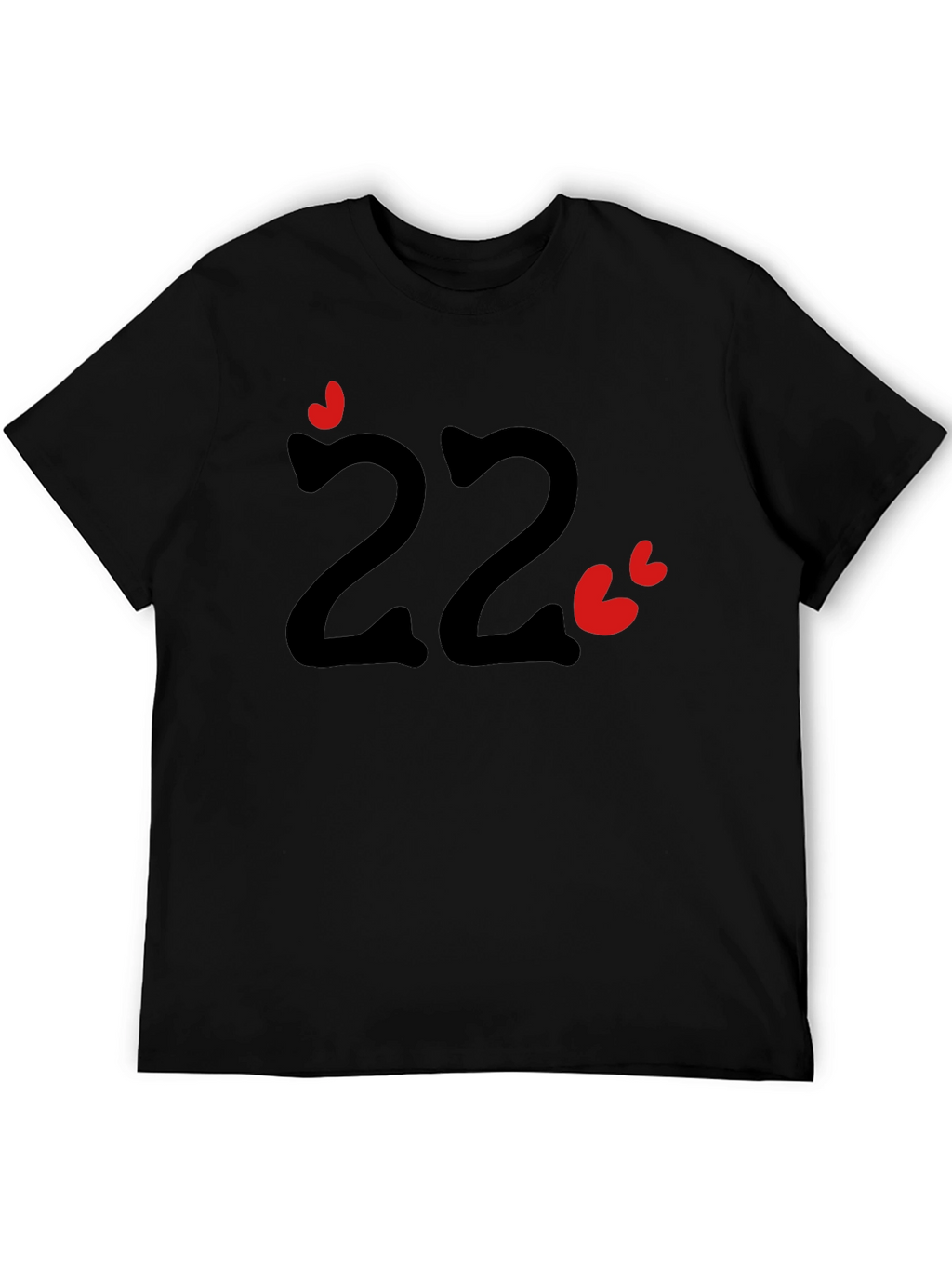 Fun Number 22 T-Shirt with Hearts