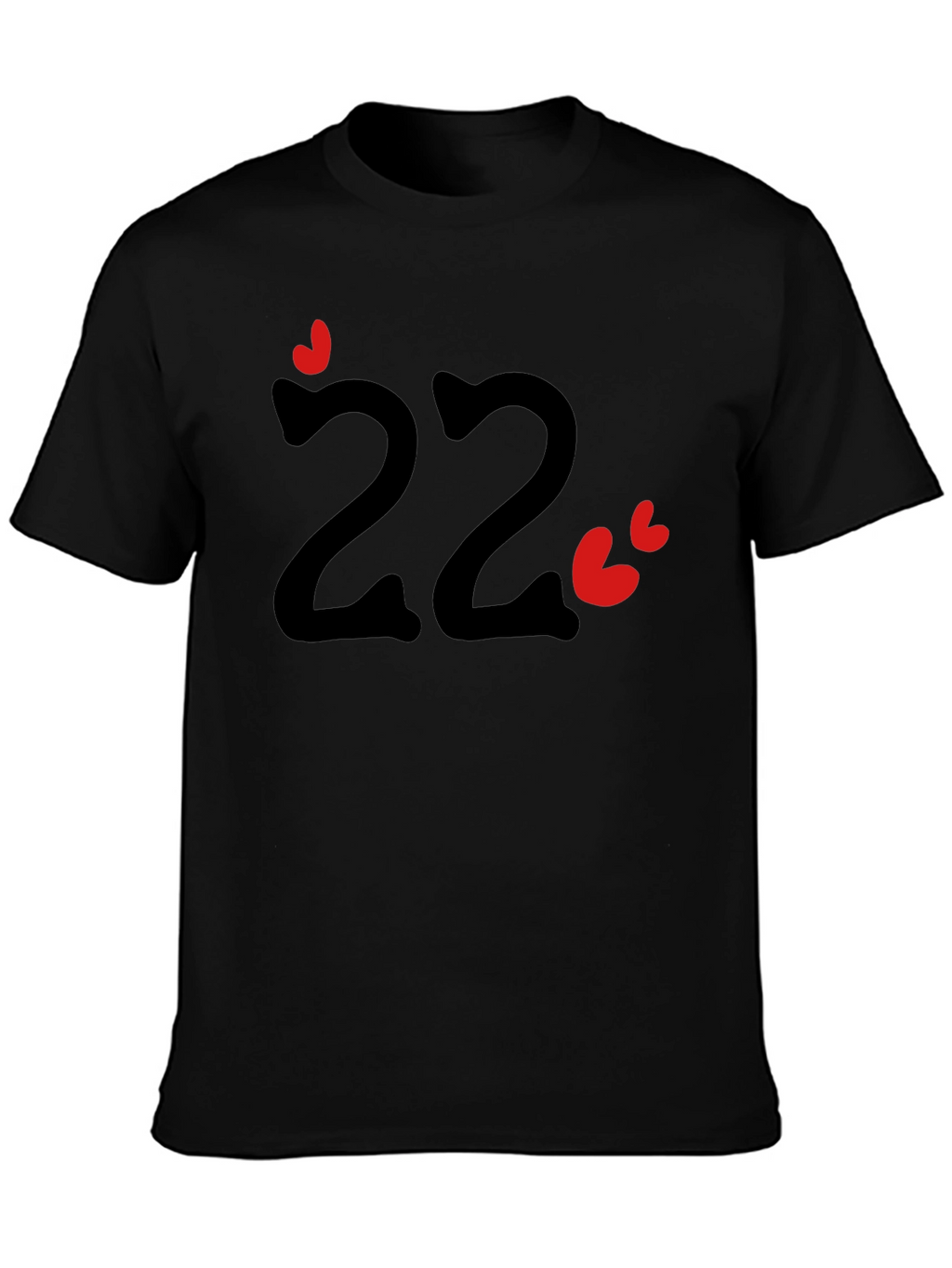 Fun Number 22 T-Shirt with Hearts