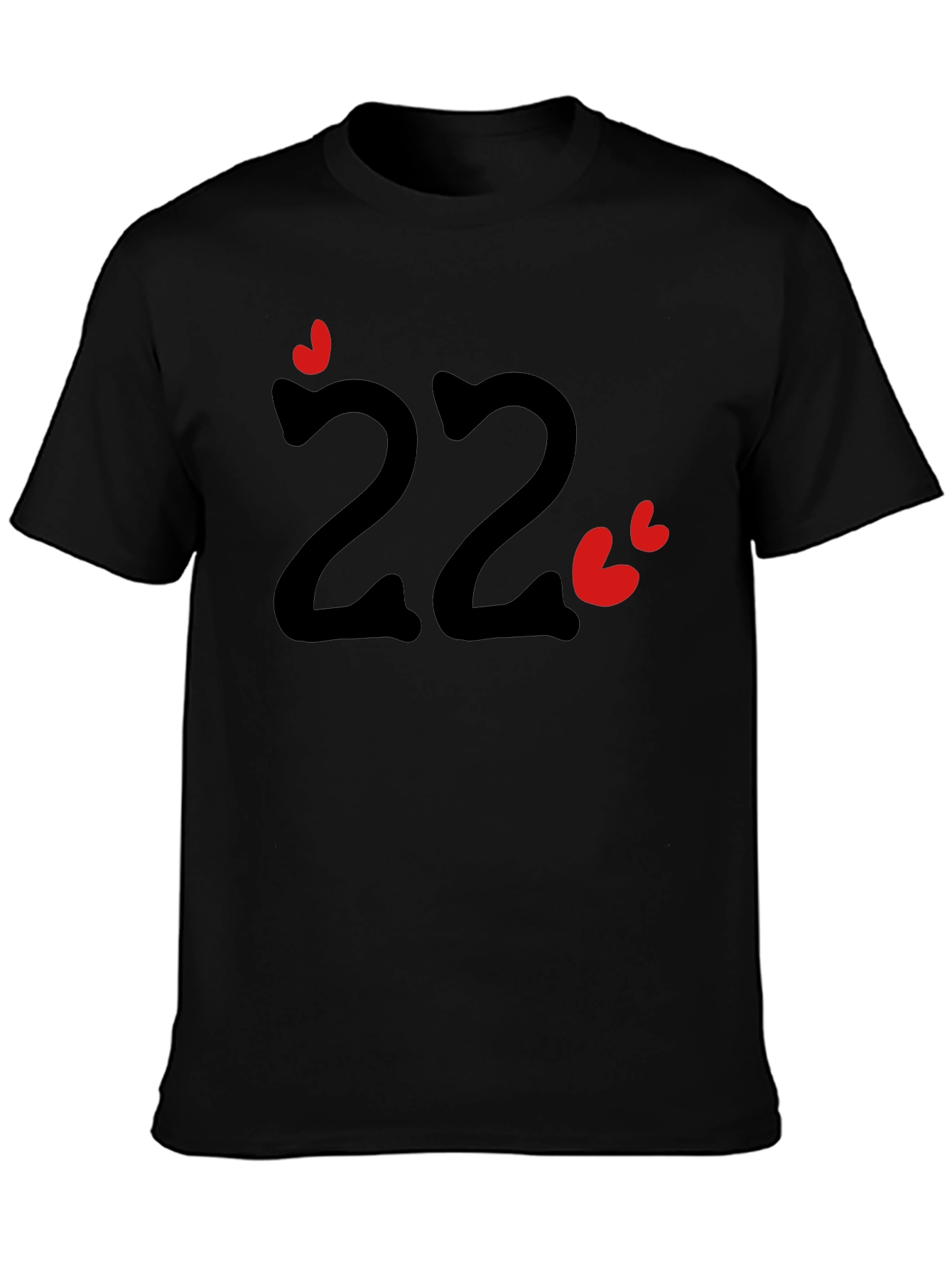 Fun Number 22 T-Shirt with Hearts