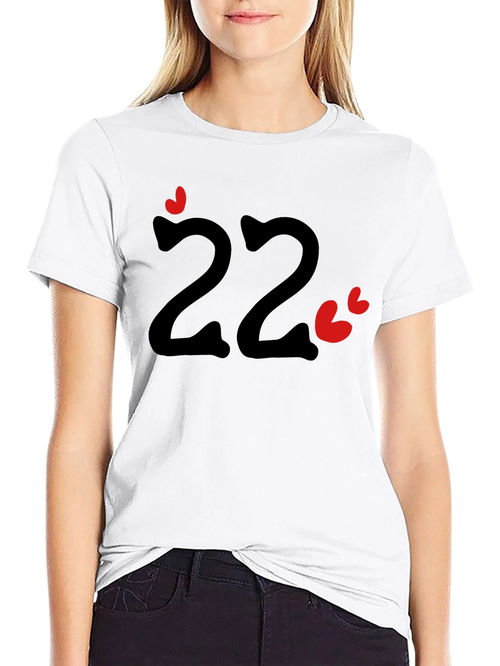 Fun Number 22 T-Shirt with Hearts