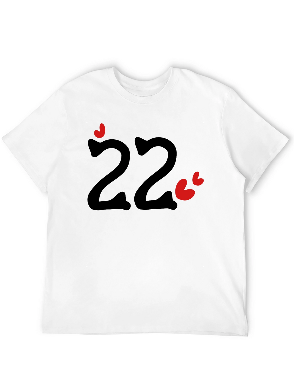 Fun Number 22 T-Shirt with Hearts