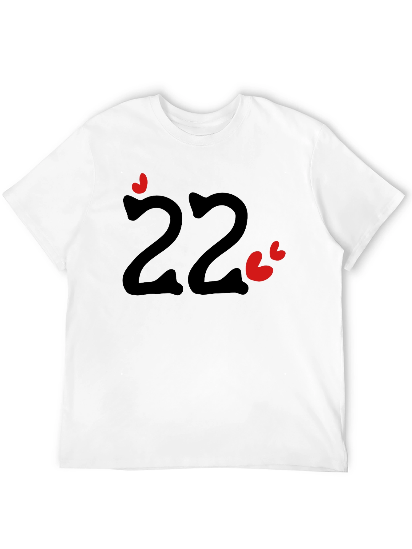 Fun Number 22 T-Shirt with Hearts