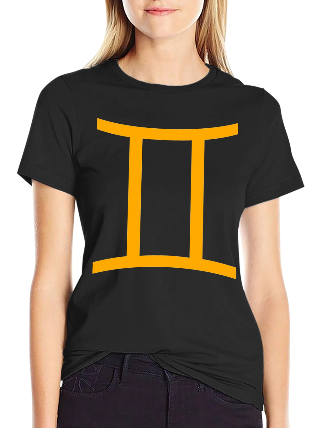 Gemini Zodiac Sign Black T-Shirt