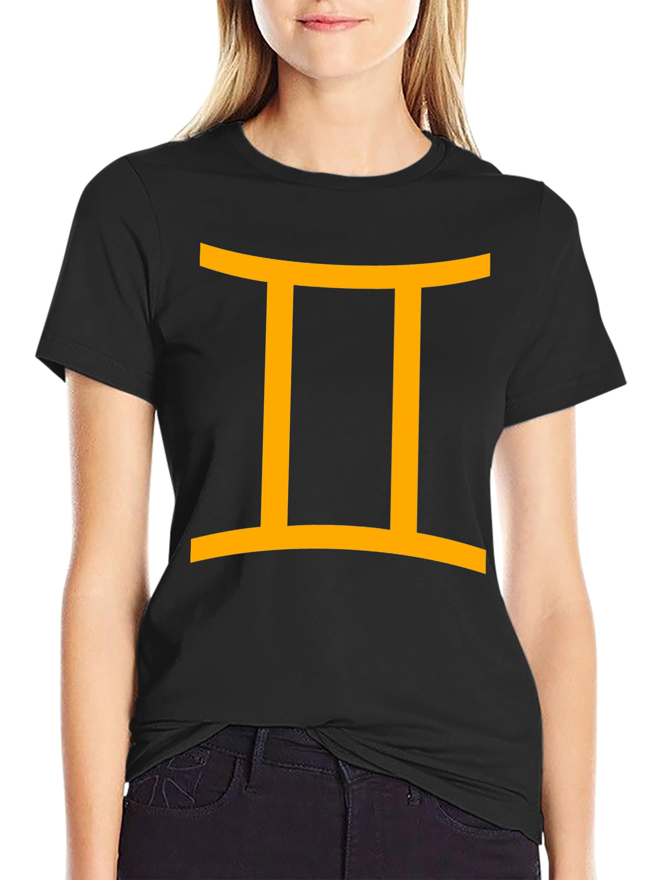 Gemini Zodiac Sign Black T-Shirt