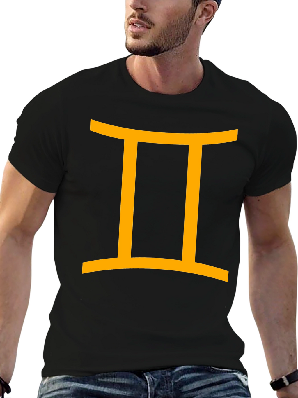 Gemini Zodiac Sign Black T-Shirt