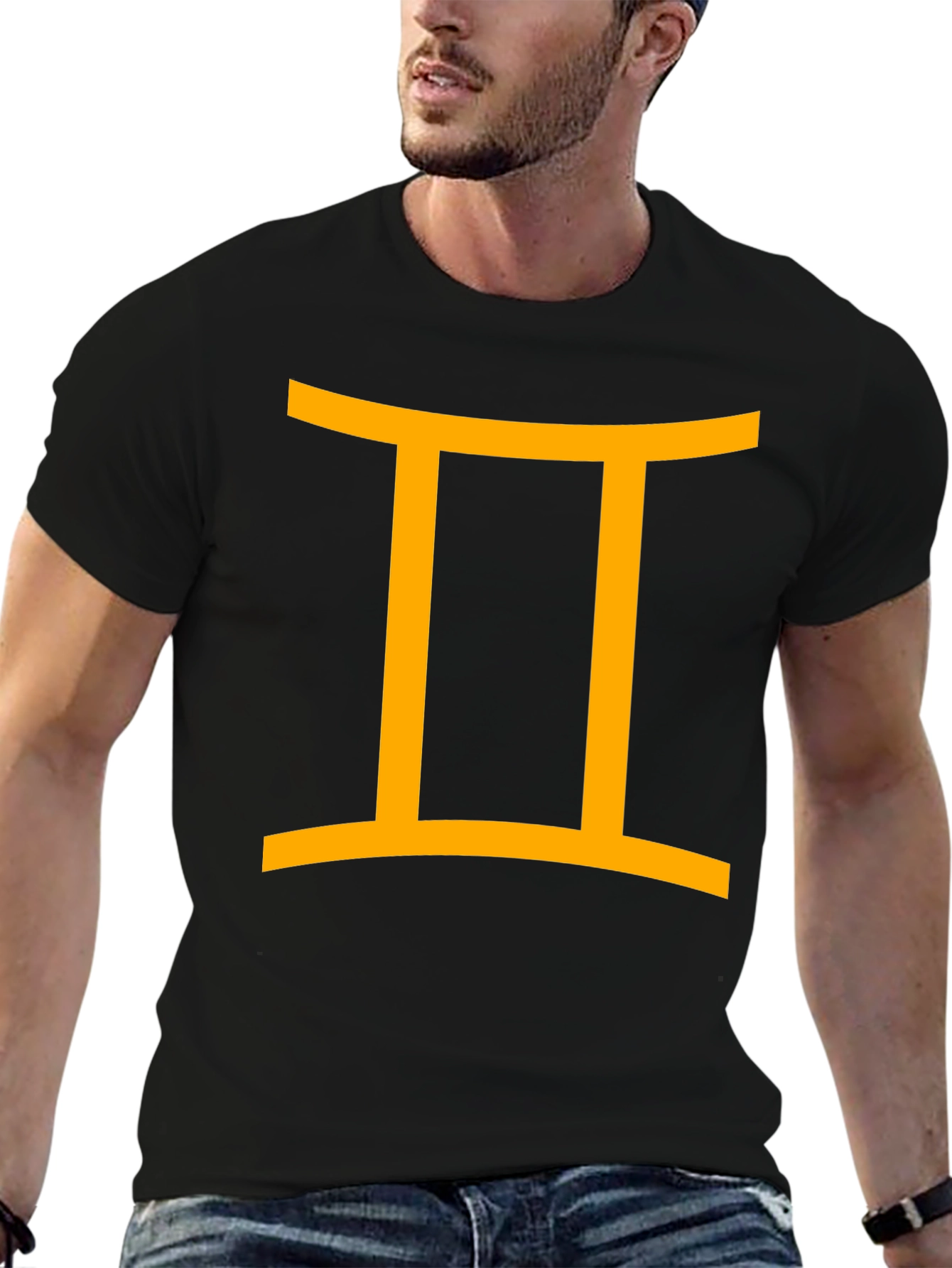Gemini Zodiac Sign Black T-Shirt