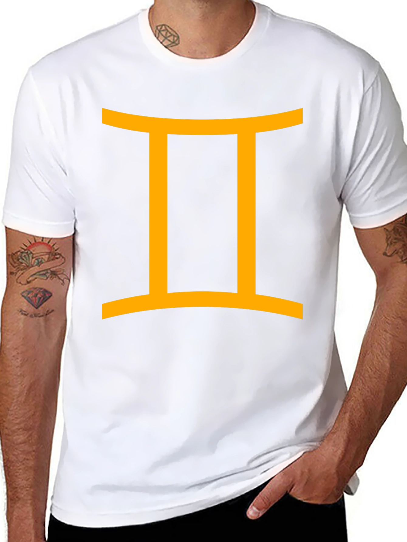 Gemini Zodiac Sign Black T-Shirt