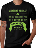 Anxiety Court T-Shirt - Funny Sarcastic Tee