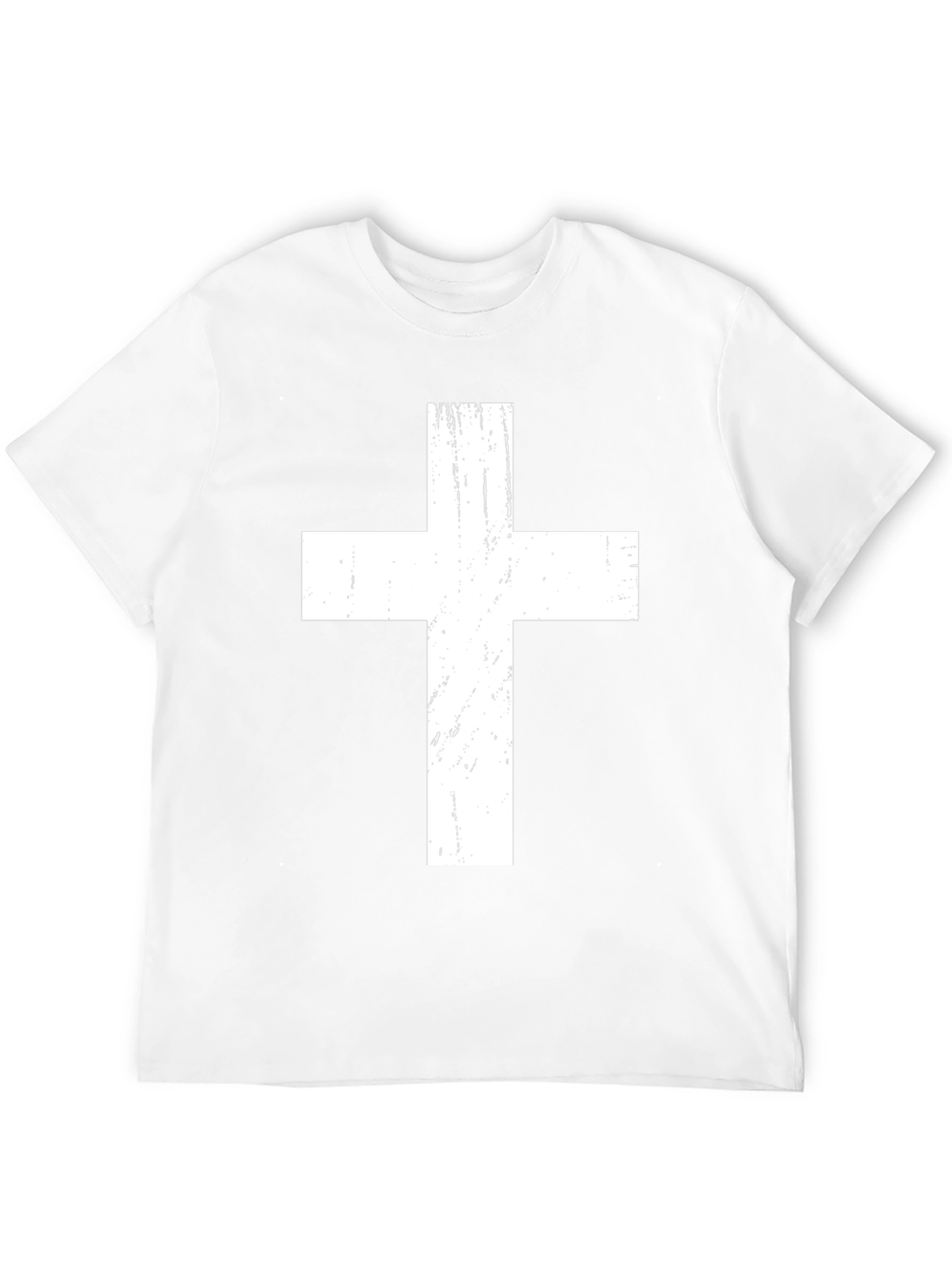 Distressed Cross Graphic Tee - Black Christian T-Shirt