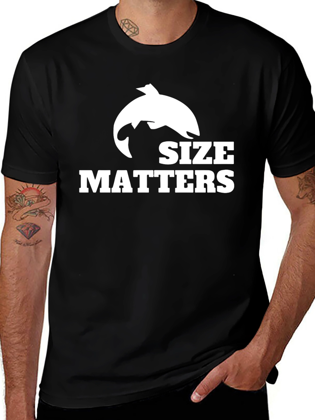 Size Matters Fishing T-Shirt - Black
