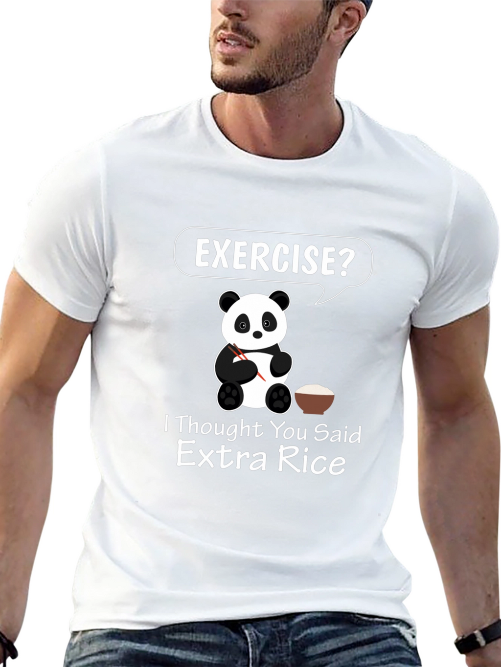Extra Rice Panda T-Shirt - Funny Foodie Tee