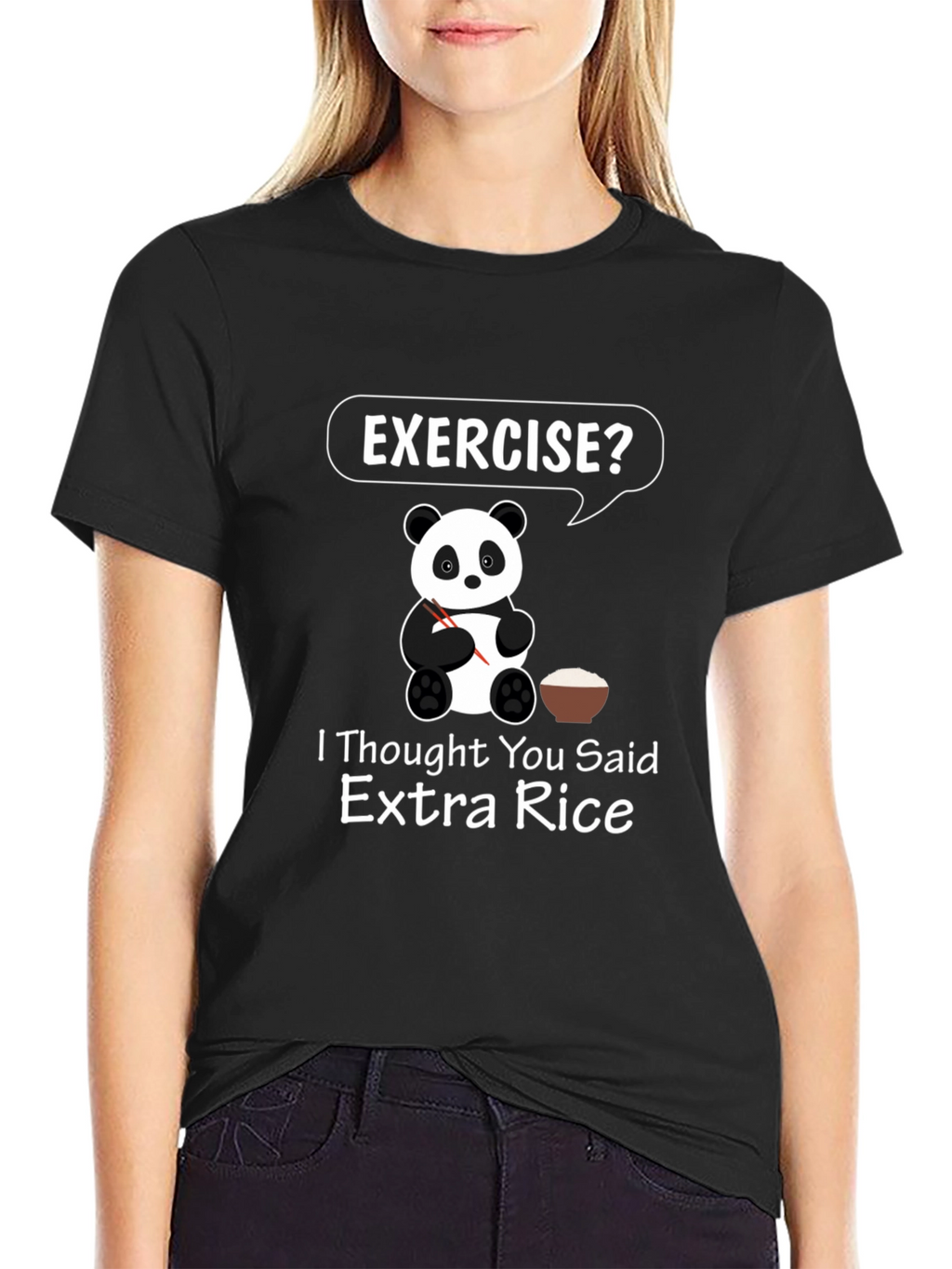 Extra Rice Panda T-Shirt - Funny Foodie Tee