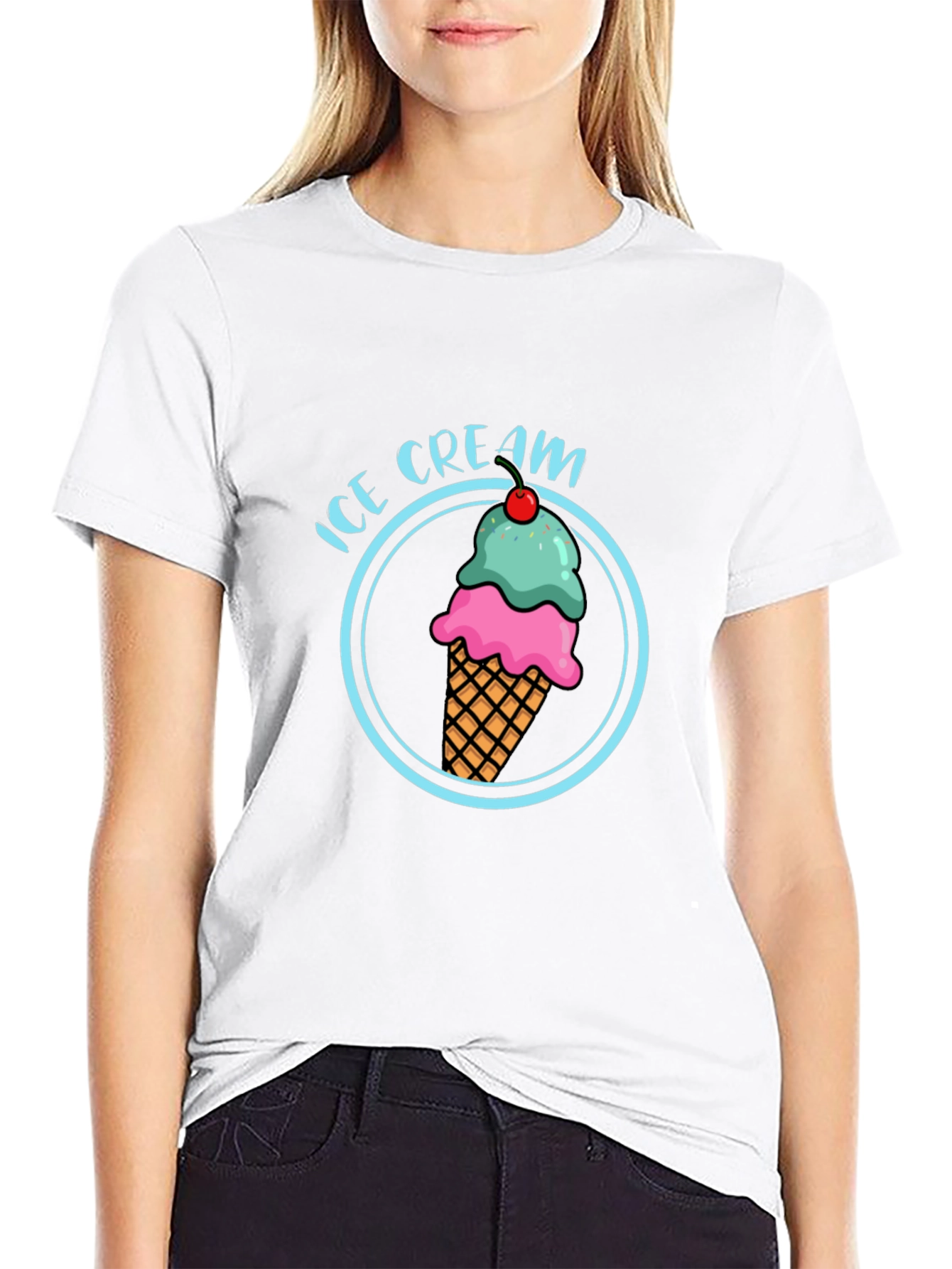 Ice Cream T-Shirt - Round Graphic Tee